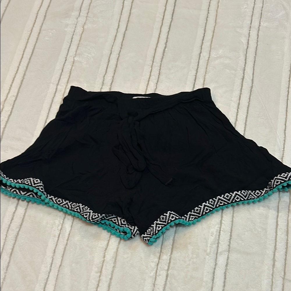 R2D Black and Teal Shorts
